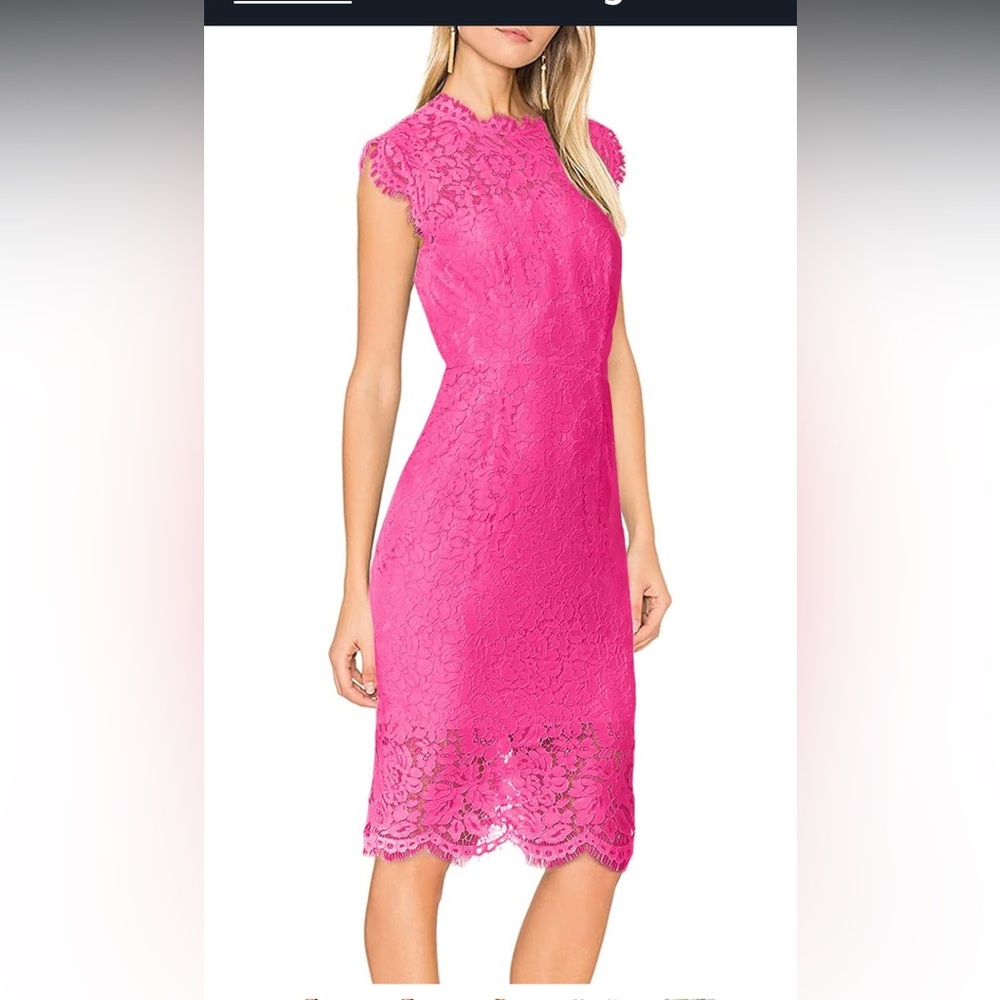Elegant Pink Lace Dress